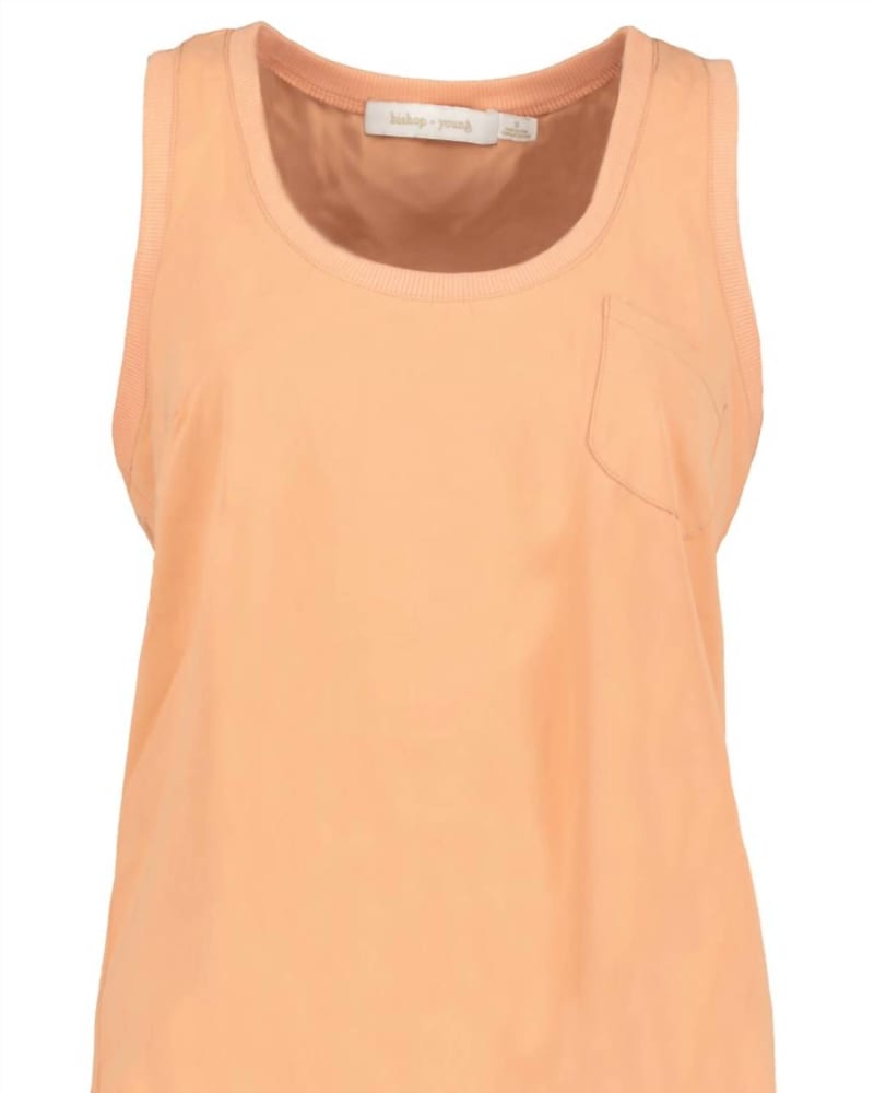 Front of a size LARGE Luna Pocket Tank in Soliel in Soliel by bishop + young. | dia_product_style_image_id:333633